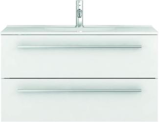 Sieper I Waschtischunterschrank 90 x 50 cm mit Waschtisch, Libato Badezimmermöbel, Badezimmerunterschrank I Weiß