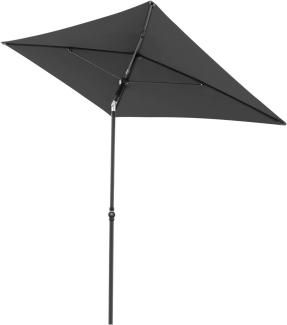 Doppler Sonnenschirm Rethink 180x120cm in Dunkelgrau - Rechteckiger für Balkon & Terrasse - Nachhaltiger Schirm - Balkonsonnenschirm mit Handöffner - Mit Hülle - Kippbarer Gartenschirm