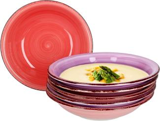 Mambocat Lila 6er Suppenteller Set I 6 Personen I 6 Violett-Töne Soup Bowl