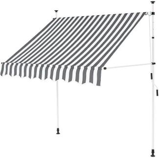 Jawoll Klemm-Markise 2,0 x 1,2 m Farbe grau-weiß