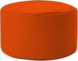 Lumaland Indoor Outdoor Sitzhocker 25 x 45 cm - Runder Sitzpouf, Sitzsack Bodenkissen, Rundhocker, Bean Bag Pouf - Wasserabweisend - Pflegeleicht - ideal für Kinder und Erwachsene - Orange