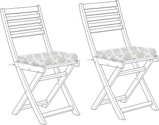 Sitzkissen für Stuhl FIJI 2er Set mintgrün geometrisches Muster 29 x 38 x 5 cm