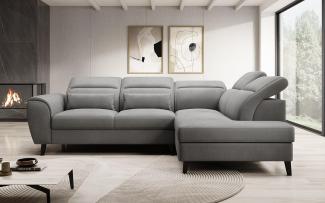 Designer Sofa Nobile mit verstellbarer Rückenlehne Samt Grau Rechts