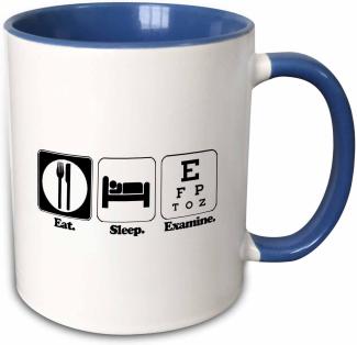 3dRose 'Eat Sleep Hobby-zu-3, Besetzung Design-Two, Tasse, Keramik, Blau-Weiß, 10,16 x 7,62 x 9,52 cm