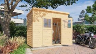 Alpholz Gerätehaus Alster Gerätehaus aus Holz Geräteschrank mit 19 mm Wandstärke FSC zertifiziert Gartenhaus mit Montagematerial
