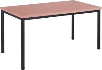 Schreibtisch u. Besprechungstisch mit schwarzem Tischgestell| Konferenztisch Bürotisch Computertisch Mehrzwecktisch Arbeitstisch PC-Tisch Homeoffice-Tisch (buche, 120 x 60 x 77,5 cm)