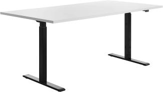 TOPSTAR E-Table Höhenverstellbarer Schreibtisch, Holz, schwarz/Weiss, 180x80
