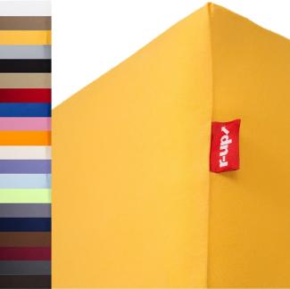 r-up Passt Spannbettlaken 90x200-100x200 bis 35cm Höhe viele Farben 100% Baumwolle 130g/m² Oeko-Tex stressfrei auch für hohe Matratzen (Sonnengelb)