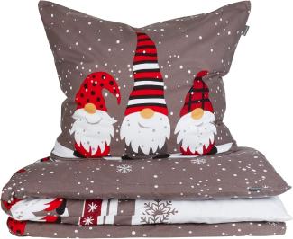 Schiesser Feinbiber Bettwäsche Set Wichtel mit coolem Winter-Print