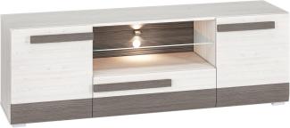 Lowboard "Blanco" TV-Unterschrank 165cm Pinie weiß grau MDF