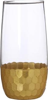 Premier Housewares vastrid High Ball Gläser, Gold, 7 x 7 x 15 cm, 4 Stück