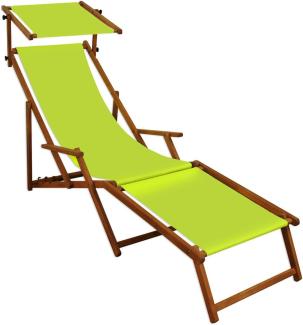 Sonnenliege pistazie Liegestuhl Fußteil Sonnendach Gartenliege Holz Deckchair Gartenmöbel 10-306 F S