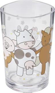 Emsa Farm Family Kinderglas 0. 2 L, Glas, Trinkbecher für Kinder, Kinderbecher, 513720