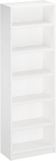 Erst-Holz Bücherregal, Standregal, Massivholz Kiefer in weiß, Höhe 180 cm