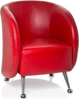hjh OFFICE Polstersessel ST. Lucia Kunstleder Lounge-Sessel mit weicher Sitzpolsterung, 713220, Rot