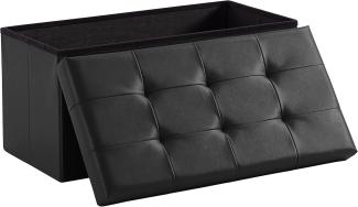 Zedelmaier Sitzbank mit Stauraum Sitzhocker faltbar belastbar bis 300 kg 76 x 38 x 38 cm(Schwarz)