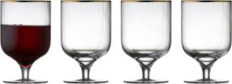 Lyngby Glas Weinglas Palermo Gold 4er Set, Glas mit Goldkante, Klar, 300 ml, 12058