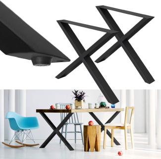 Tischbeine 2er Set X-Design 60x72 cm schwarz aus Stahl