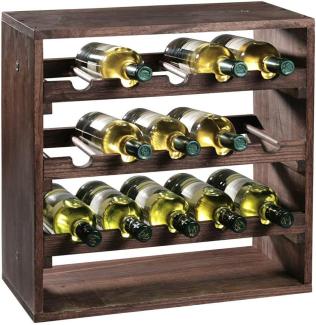 KESPER 69243 Weinregal aus Kiefernholz für 15 Flaschen, 50 x 50 x 25 cm / Weinflaschen-Regalsystem