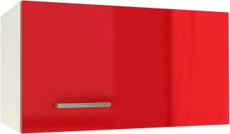 Berlioz Creations PRIMA PG6SHR Hängeschrank für Küche mit Dunstabzugshaube, 1 Dekortür in glänzendem Rot, 60 x 33,3 x 35 cm, 100 Prozent französische Herstellung