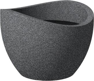 Scheurich Wave Globe, Pflanzgefäß aus Kunststoff, Schwarz-Granit, 60 cm Durchmesser, 44,5 cm hoch, 68 l Vol.