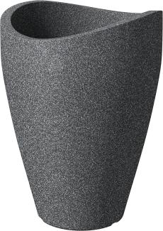 Scheurich Wave Globe High, Hochgefäß aus Kunststoff, Schwarz-Granit, 39 cm Durchmesser, 54 cm hoch, 16 l Vol.