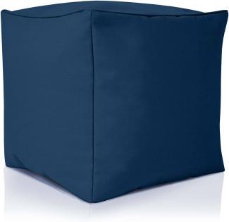 Green Bean© Sitzsack-Hocker "Cube" 40x40x40cm mit EPS-Perlen Füllung - Fußhocker Sitz-Pouf für Sitzsäcke - Sitzhocker Dunkelblau