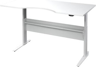 'Prima' Schreibtisch höhenverstellbar, weiß/grau, 66,5 x 90 x 180 cm