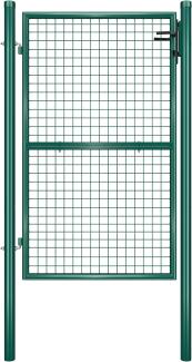 SONGMICS Gartentor, abschließbar, grün, 106 x 150 cm (Gitterplatte mit seitlichen Pfosten)
