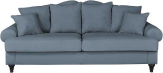 Sofa 3,5-Sitzer Adelina in blau 230 cm