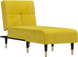 Chaiselongue Gelb Samt (Farbe: Gelb)