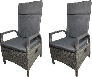 RIO Alu Polyrattan Loungesessel Dining Sessel verstellbare Lehne