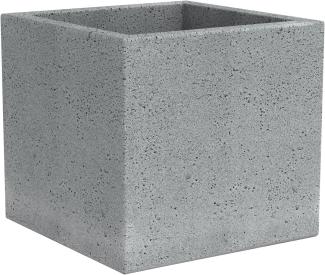 Scheurich C-Cube, Pflanzgefäß aus Kunststoff, Stony Grey, 40 cm lang, 40 cm breit, 33 cm hoch, 44 l Vol.