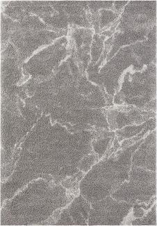 Hochflor Teppich MAYRIN Grau Creme - 120x170x3cm