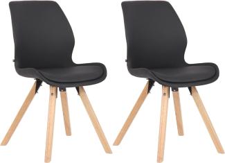 2er Set Stuhl Luna Kunstleder (Farbe: schwarz)