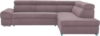 Cavadore Ecksofa Brady mit Ottomane rechts / Polsterecke im modernen Design / inkl. Kopfteilverstellung / 270 x 79-93 x 215 / Mikrofaser Anthrazit