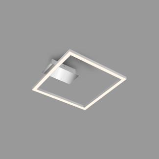 BRILONER - LED Deckenlampe Frame, LED Deckenleuchte mit warmweißer Lichtfarbe, 14W Lampe, Wohnzimmerlampe, Schlafzimmerlampe, 265x250x45 mm (LxBxH), Chrom-Matt