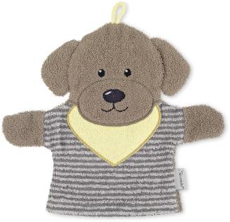 Sterntaler Spiel-Waschhandschuh Hund Hanno, Größe: 22 cm, Grau/Braun