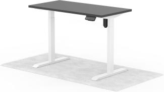 elektrisch höhenverstellbarer Schreibtisch ECO 120 x 60 cm - Gestell Weiss, Platte Anthrazit