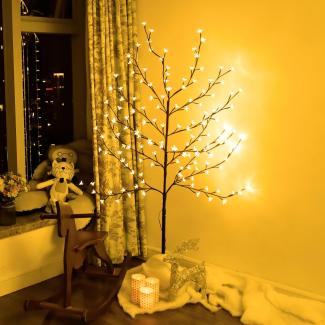 CCLIFE LED Kirschblütenbaum Baum Blütenbaum Weihnachtsbaum warmweiß kaltweiß ihnen außen Lichterdeko LED-Weihnachtsbaum, Farbe:Warmweiß, Größe:150cm