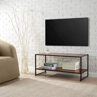 ZINUS Garrison 102 cm breites Medienmöbel mit schwarzem Metallgestell | TV-Möbel mit Regalboden | Einfache Montage, rote Mahagoni-Maserung