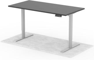 elektrisch höhenverstellbarer Schreibtisch DESK 160 x 80 cm - Gestell Grau, Platte Anthrazit