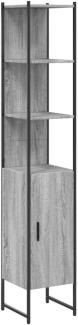 Badschrank Grau Sonoma 33x33x185,5 cm Holzwerkstoff 842474