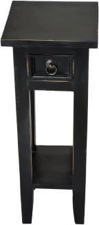 LioLiving®, Telefontisch Telefonkonsole Orkney im Vintage-Look aus Mahagoniholz (schwarz) (#400018)