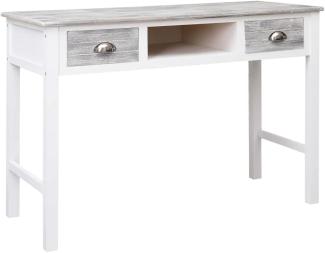 Schreibtisch mit 2 Schubalden, Holz Grau, 110 × 45 × 76 cm