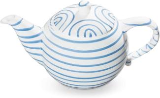 Gmundner Keramik Teekanne Glatt 1,5L) Blaugeflammt