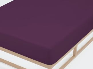 Castell Jersey-Stretch Spannbettlaken 180x200 cm - 200x200 cm Dunkel Violett