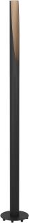 Eglo 900877 Stehleuchte BARBOTTO Stahl, Holz schwarz, braun GU10 1X4,5W H:136. 5cm Ø6cm mit Fußtrittschalter
