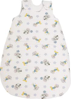 pic Bear Premium Babyschlafsack aus Jersey-Baumwolle – Atmungsaktiv, Mitwachsend und für Ganzjahres-Nutzung mit verstellbaren Größen 50/56 Ed Sterne weiß
