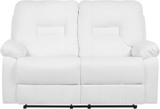 2-Sitzer Sofa Kunstleder weiß verstellbar BERGEN